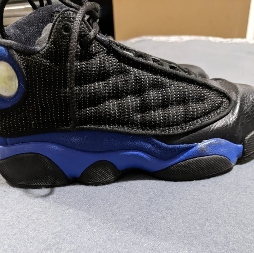 Boys Jordan‎ retro 13 shoes black royal blue size 1y